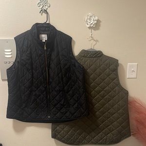 Old Navy Quilted Vests in Black and Olive